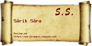 Sárik Sára névjegykártya