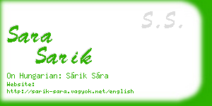 sara sarik business card